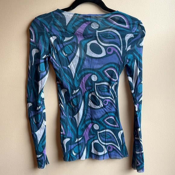 NWOT Sweet Pea 60s style patterned blouse - Picture 2 of 2